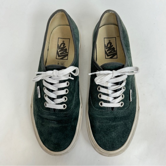 Vans Authentic Pig Suede Shoe Lace Up Sneakers Darkest Spruce Green M 7 W 8.5 - Picture 2 of 10
